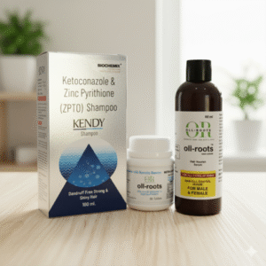 Ollroots hair regrowth & hairfall control kit for females (dandruff hairs)